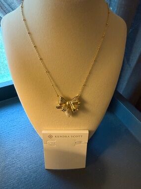 Kendra Scott x LoveShackFancy Pearl Bow Gold Necklace